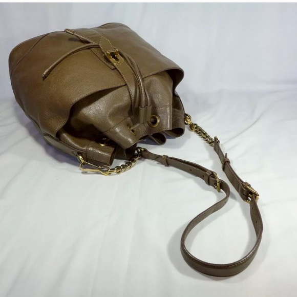 Authentic Burberry Large Leather Drawstring Bag - Picture 3 of 8